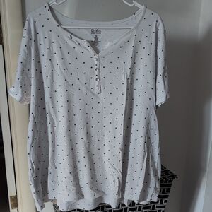 White Polka Dot Top